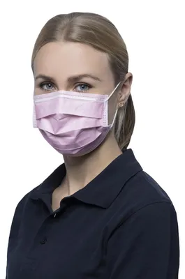 Produktbild von NITRAS SOFT PROTECT, medizinische Gesichtsmaske, rosa, EN 14683, Box à 50 Stück
