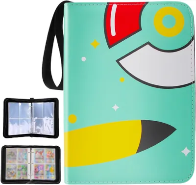 Produktbild von Sammelkarten Album, 50 Seiten 400 Karten Kapazität Sammelalbum, 4 Taschen Tragbarer Wasserdichtes PolyurethanSammelbuch mit Reißverschluss, Geschenk