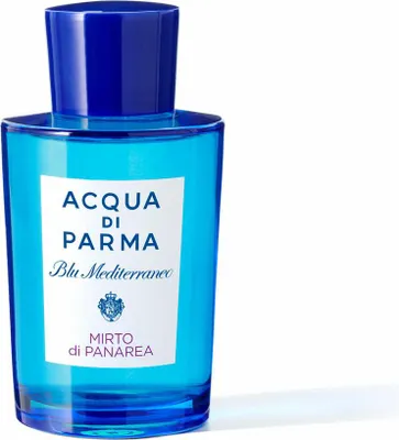 Obrázok produktu pre Acqua di Parma Blu Mediterraneo Mirto di Panarea, Unisex, 180 ml, Myrta, Bazalka, Bergamot, Citrón, Jazmín, turecká ruža, Morský, Jantár, Cédrové drevo, Juniper, Pistácia mastixová, Sprej