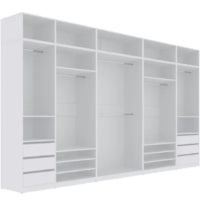 Produktbild von Marmex Möbel Mehrzweckschrank Modulschrank mit Aufsätzen TRES SET S/N Weiß 380x246x51 cm