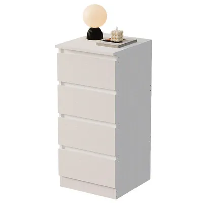 Image de Commode Blanc À Tiroirs Pour Chambre À Coucher Ou Salon, Contemporain, 90 Cm