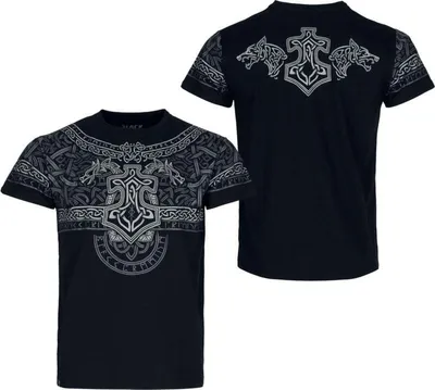 Produktbild von Black Premium by EMP Herren schwarzes T-Shirt mit Symbol-Print L