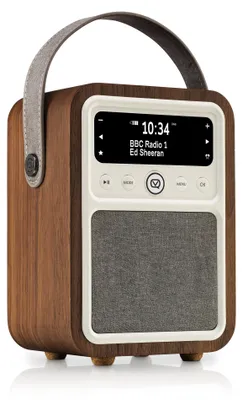 Image de Monty Radio DAB/DAB+ Digitalradio mit UKW, Bluetooth-Lautsprecher, Wecker, USB-Ladeanschluss, Echtholzgehäuse – Braunes Design von VQ
