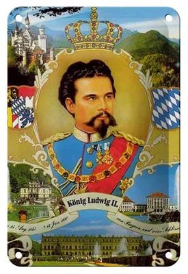 Produktbild von Blechschild Portrait 12x18cm Ludwig II König Bayern King