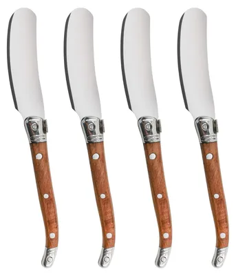 Butterspender Messerset 4-teilig Edelstahl mit Rosenholzgriff 15,7 cm