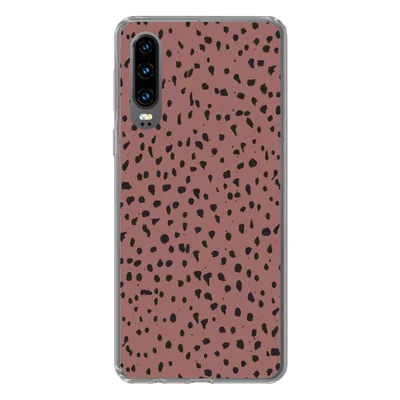 Produktbild von MuchoWow® Handyhülle Schutzhülle Hülle für Huawei P30 Polka dots - Muster - Schwarz Silikon Softcase Handy Hülle - Kartenbesitzer