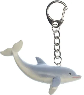 Produktbild von Delfin Schlüsselanhänger Miniblings Anhänger Delphin Ozean hellgrau