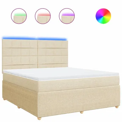 Produktbild von vidaXL Boxspringbett mit Matratze Creme 180x200 cm Stoff