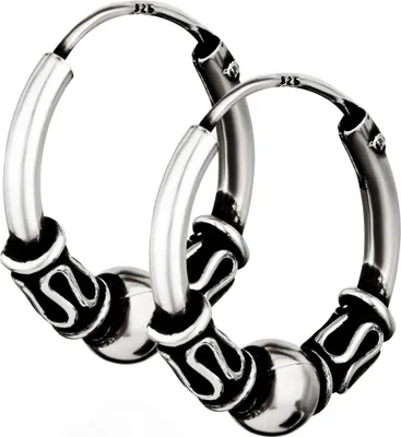 Produktbild von 925 Silber Paar Ohrringe Keltische Creole Gothic Celtic Ohrpiercing 14mm 5045