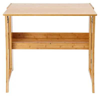 Immagine prodotto di Scrivania in bambù - Scrivania/scrivania per computer - Pieghevole - Portata 15–20 kg - Bordo rialzato - 83×54×76 cm - Montaggio richiesto
