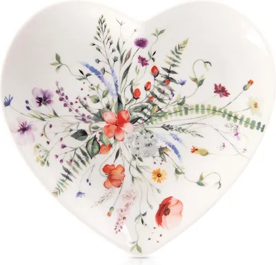 Zdjęcie produktu dla Talerz deserowy porcelanowy serce MAKI 17,5x17 cm