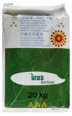 Image de Baitang Jasmijnrijst 20 kg – Riz au jasmin aromatique à grains longs pour plats asiatiques