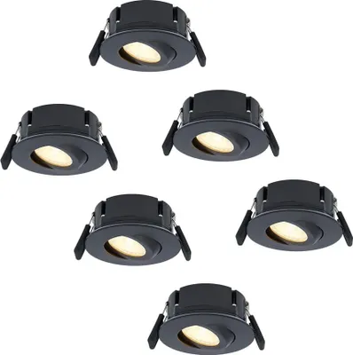 Produktbild von hoftronic LED Einbaustrahler 8W 570lm 2700K Schwarz IP65 Dimmbar Schwenkbar