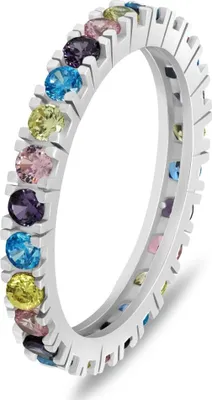 Immagine prodotto di Anello in argento con zirconi colorati RI116WRBW - Anello: 56 mm