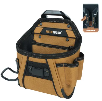 Werkzeugtasche mit Schnellverschluss-Gürtelclip und Hammerhalter, Khaki