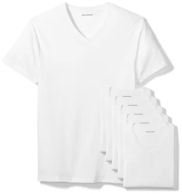 Immagine prodotto di A. Maglie intime da uomo, modello essenziale, con scollo a V, traspiranti, in cotone, confezione da 6