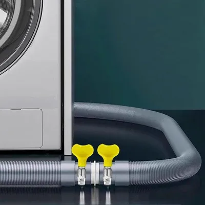 Obrázok produktu pre Univerzálna odtoková hadica pre práčky – 2 m predlžovacia hadica s ventilátorom – univerzálny adaptér a svorka
