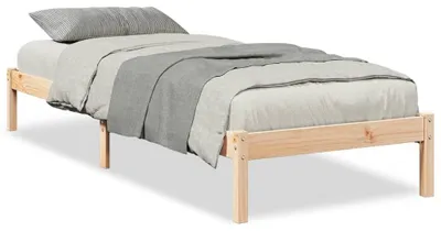 Imagen del producto de Cama de madera maciza, 80 x 210 cm, con somier