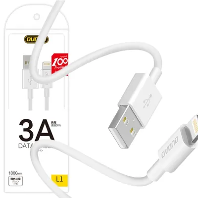 Zdjęcie produktu dla Dudao Przewód Kabel Usb / Lightning 3A 1M Biały (L1L White)