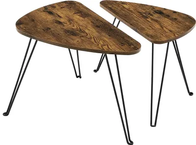 Produktbild von Couchtische Rund Satz von 2 Stück Rustikal Braun