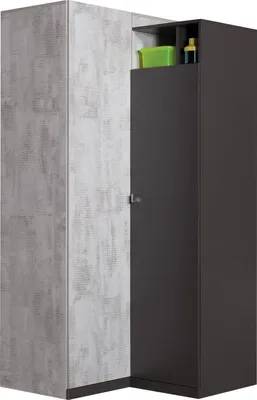 Produktbild von Furniture24 Eckkleiderschrank Tablo TA2 Schrank Eckschrank 2 Kleiderstangen 2 Türen