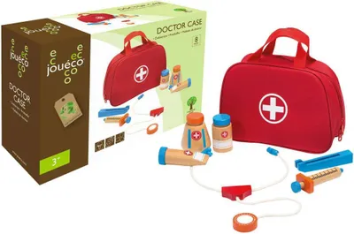 Produktbild von Jouéco Arztkoffer Holzspielzeug mit 11-teiligem Zubehör Rollenspiel