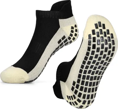 Produktbild von Atmungsaktive Fussballsocken Anti-Rutsch-Athletische Soeckchen Sport Kurze Socken fuer Maenner Frauen Yoga Fussball Fitnessstudio