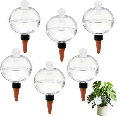 Immagine prodotto di Sfere per irrigazione da 500 ml, confezione da 6 pezzi, trasparenti, per piante da interno