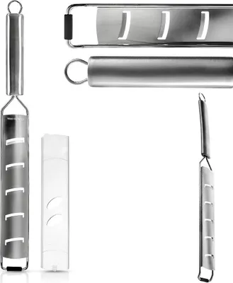 Immagine prodotto di Grattugia da cucina piatta 38 cm in acciaio inox per formaggi a pasta dura e verdure