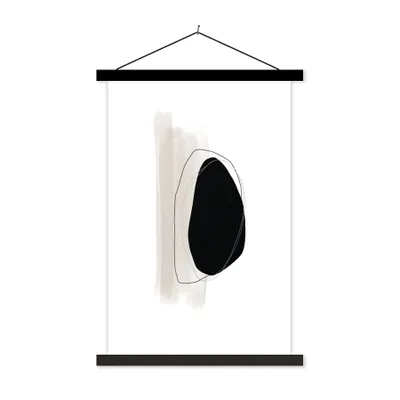 Produktbild von MuchoWow® Textilposter Schwarz - Farbe - Pastell 40x60 cm mit schwarzem Rahmen - Wanddekorationen