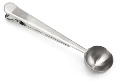 Kaffeemaßlöffel aus Edelstahl 17,5 cm mit Aufbewahrungsclip