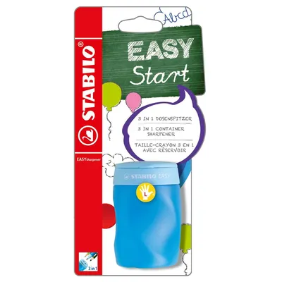 Image de Taille-boîte ergonomique pour gauchers - STABILO EASYsharpener - 3 en 1 - bleu