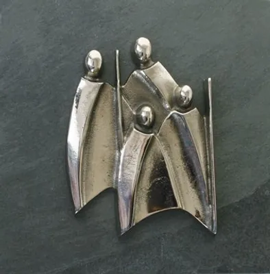 Produktbild von Schieferrelief Hirten Neusilber-Element 14,5 cm