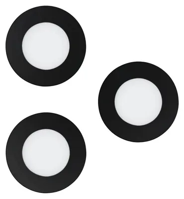 Productafbeelding van Eglo LED inbouwspots Fueva-Z, 3x2,8W, CCT, RGB, Ø86mm, zwart