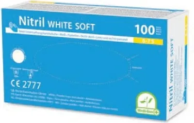 Produktbild von Medi-Inn Nitril White Soft Einmalhandschuhe weiß puderfrei (Medium, 10 x 100 = 1000 Stück)