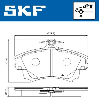Produktbild von SKF Bremsbeläge Satz Vorne Bremsklötze für VOLVO V40 Kombi (645) VKBP 80404 A