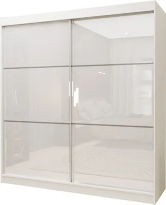 Produktbild von Masseno Schiebetürenschrank VITALE 200 cm Kleiderschrank Schlafzimmer Schrank 2-türig Weiß