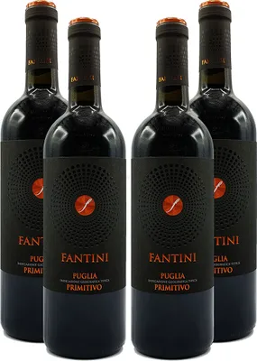 Produktbild von Farnese Fantini Puglia Primitivo 4er Set Rotwein aus Italien 4x 0,75L (14% Vol)- [Enthält Sulfite]
