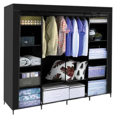 Immagine prodotto di RUHHY 23740 Armadio doppio per abiti 170×170×42 cm nero