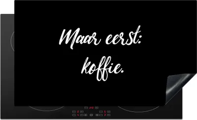 Produktbild von KitchenYeah© Herdabdeckplatte Sprichwörter - Zitate - Kaffee - Das Wichtigste zuerst: Kaffee , 89x51cm, Küche Deko, Glaskeramikkochfeld Herdabdeckung, Abdeckplatte fùr Kochfeld