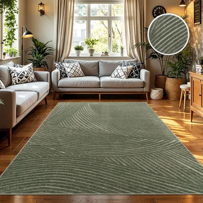 Produktbild von TT Home In-& Outdoorteppich Wetterfest Balkon Schlafzimmer Boho Skandi Motiv Unifarben Geometrische Optik Moderner Style Größe 160x220 cm