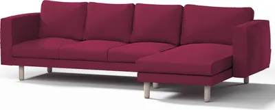 Produktbild von Dekoria Bezug für Norsborg 4-Sitzer Sofa mit Recamiere, pflaume , Norsborg Bezug für 4-Sitzer Sofa mit Recamiere