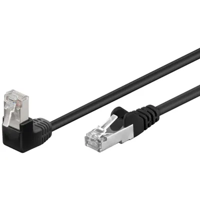 Obrázok produktu pre Patch kábel CAT 5e 1x 90° uhlový, F/UTP, čierny