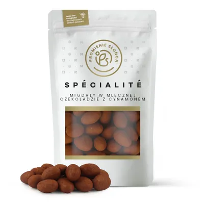 Zdjęcie produktu dla Migdały w Mlecznej Czekoladzie z Cynamonem 500 g