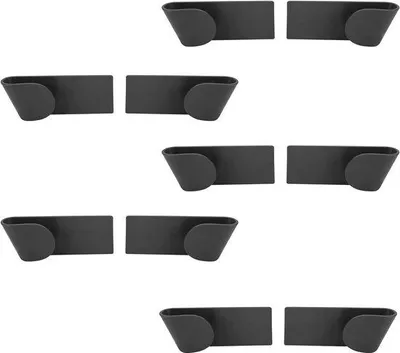 Image de Supports adhésifs pour couvercles de casseroles – Lot de 10, en ABS, noir, 19,5 x 3,7 x 1,6 cm, environ 130 g par pièce, supports muraux pour couvercles de casseroles et ustensiles de cuisine