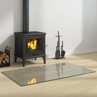 Produktbild von Möbel Feuerstelle Glasplatte Transparent 100 x 60 cm GlasFunkenschutzplatten - Funkenschutzplatten c6308