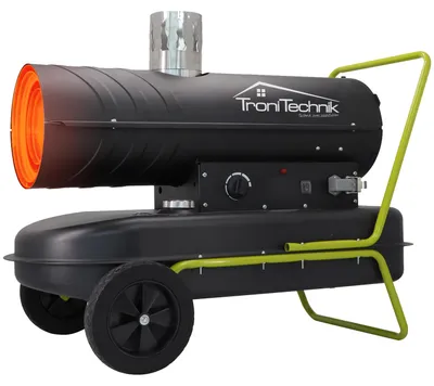 Zdjęcie produktu dla TroniTechnik® TT-HK-244 Ogrzewacz gazowy Ogrzewacz na olej napędowy Ogrzewacz powietrzny 20 kW z uchwytem, ramą rurową, kółkami i wylotem powietrza