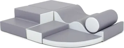 Produktbild von IGLU Soft Play Softbausteine Riesenbausteine Schaumstoffbausteine mit Anti-Rutsch 6 TLG. (Grau/Weiß)
