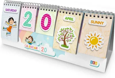 Productafbeelding van Kinderkalender - Tafelkalender voor kinderen - Bureaukalender voor kinderen - Tijdloze kalender om de dagen - Maanden