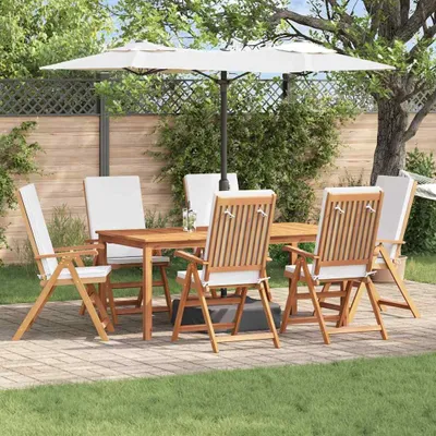 Produktbild von Garten-Liegestühle mit Kissen 6 Stk. Massivholz Teak, Gartenstühle Design Möbel Neu